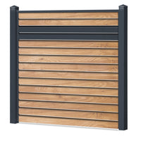 Rhombus Lichtdurchlässig Sichtschutzzaun Kunststoff - Irish Oak - Anthrazit Einschub