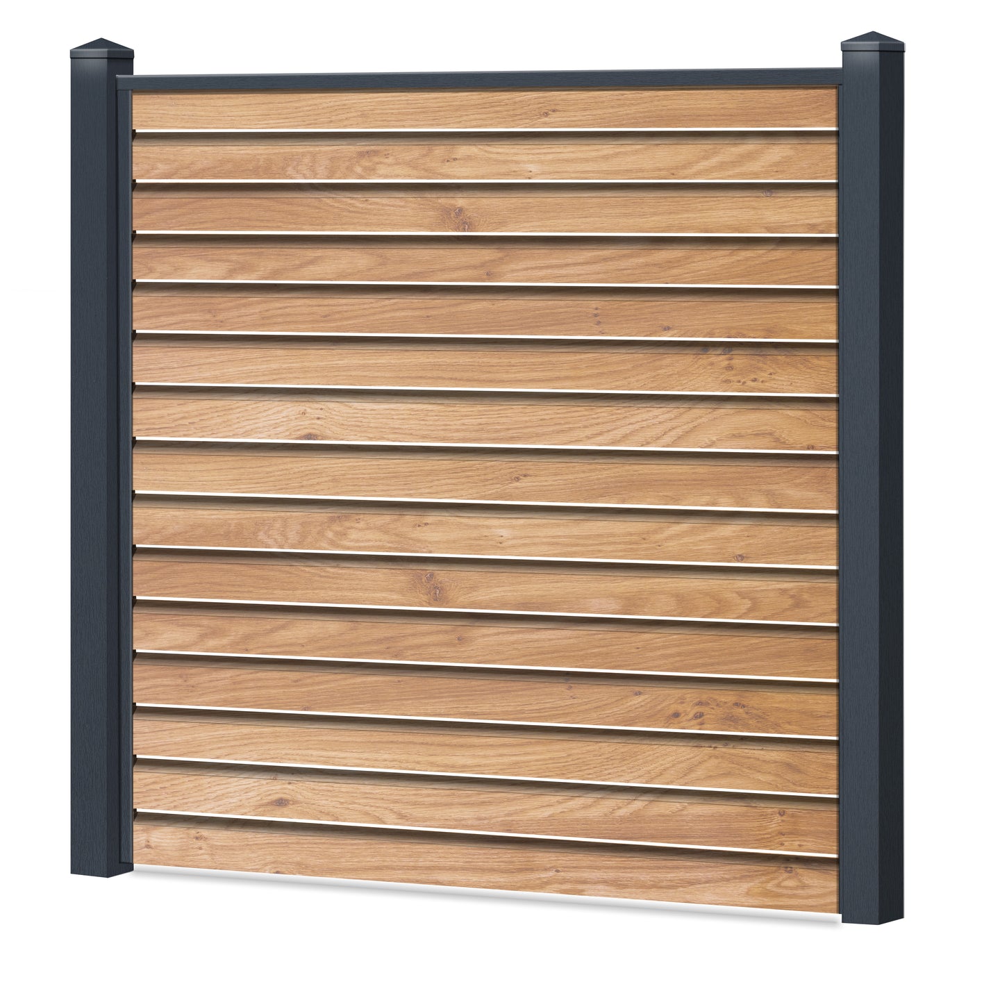 Rhombus Lichtdurchlässig Sichtschutzzaun Kunststoff - Irish Oak - Anthrazit Rahmen