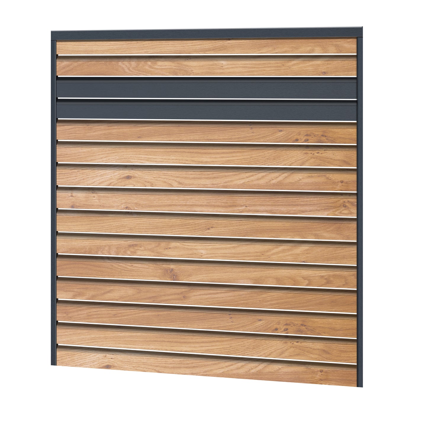 Rhombus Lichtdurchlässig Sichtschutzzaun Kunststoff - Irish Oak - Anthrazit Einschub