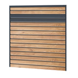 Rhombus Lichtdurchlässig Sichtschutzzaun Kunststoff - Irish Oak - Anthrazit Einschub