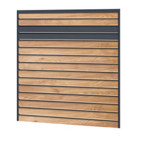 Rhombus Lichtdurchlässig Sichtschutzzaun Kunststoff - Irish Oak - Anthrazit Einschub