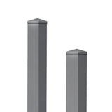 Kunststoff Zaunpfosten stahlverstärkt 10x10 cm Silbergrau - Zaunstudio